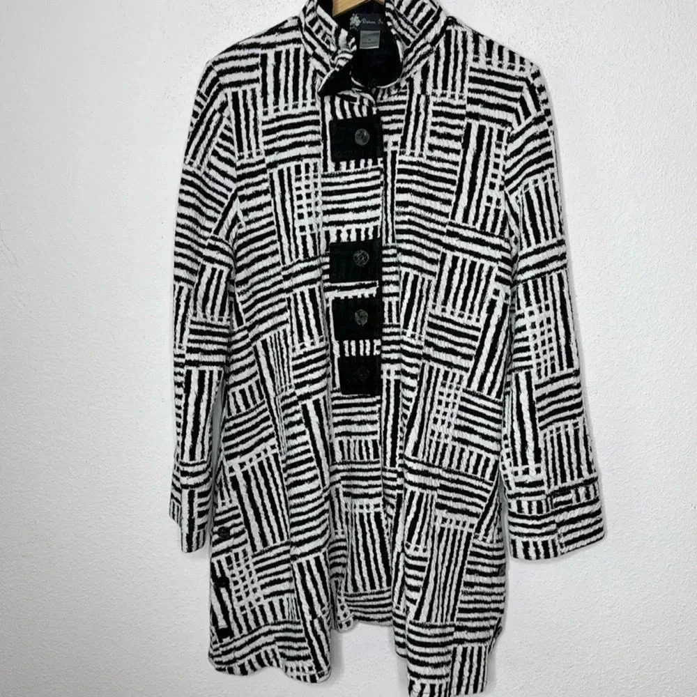 Damee ruffle collar swing coat/jacket/blazer size medium - Picture 1 of 7
